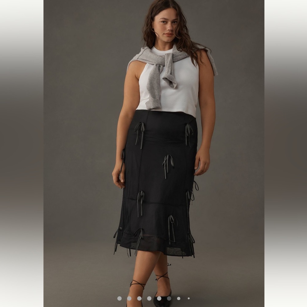 Maeve Black Bow Skirt